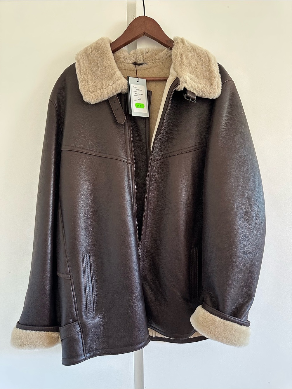 Men's Brown Leather Sheepskin Coat
